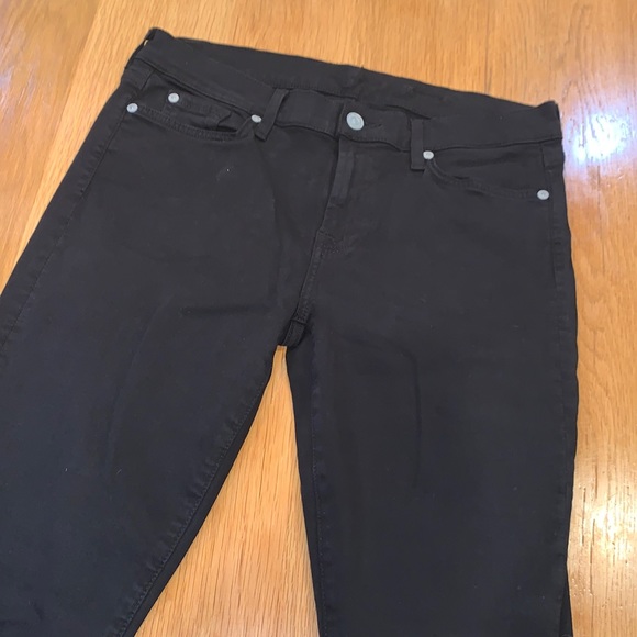 7 For All Mankind~Size 32 Black Denim Stretch Jeans ~ - Picture 2 of 12